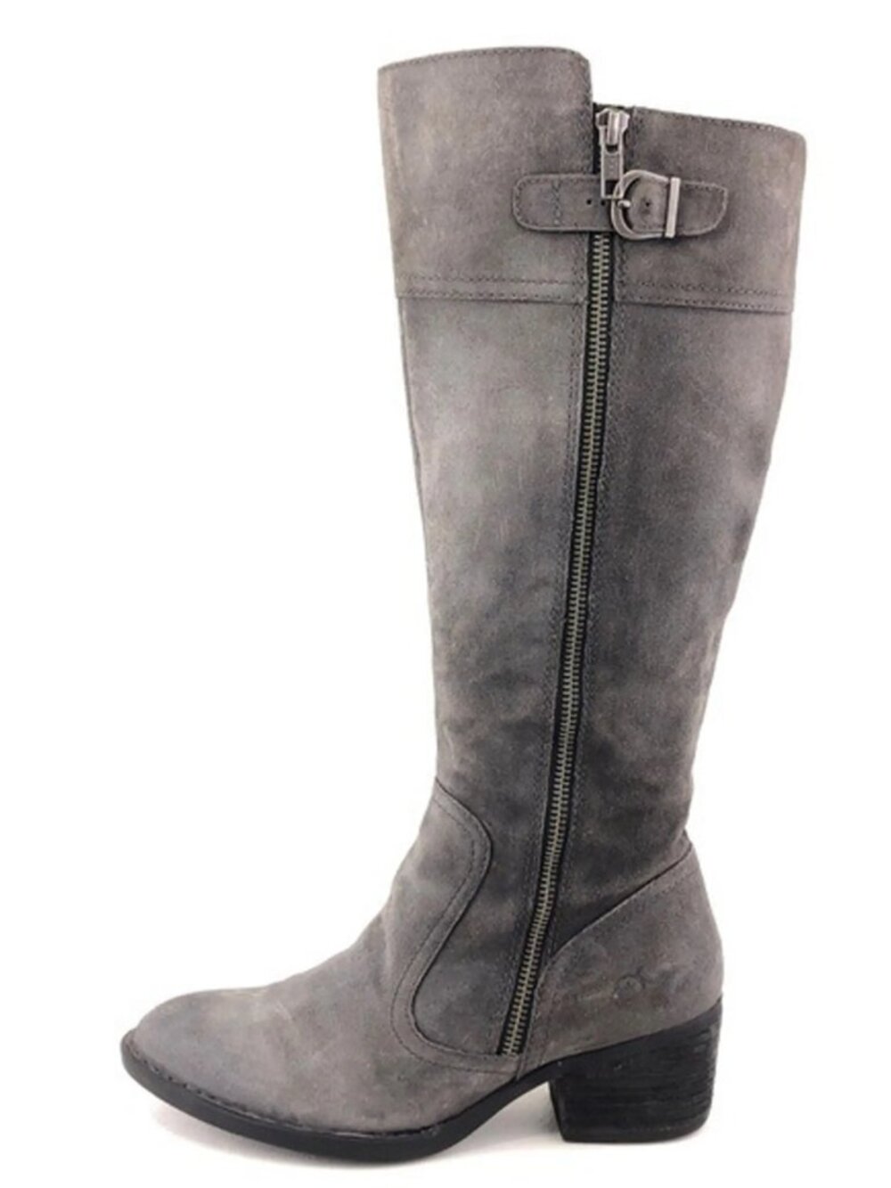 Born Women's Taupe Fanner Wide Suede Knee-High Riding Boots Size 7.5M